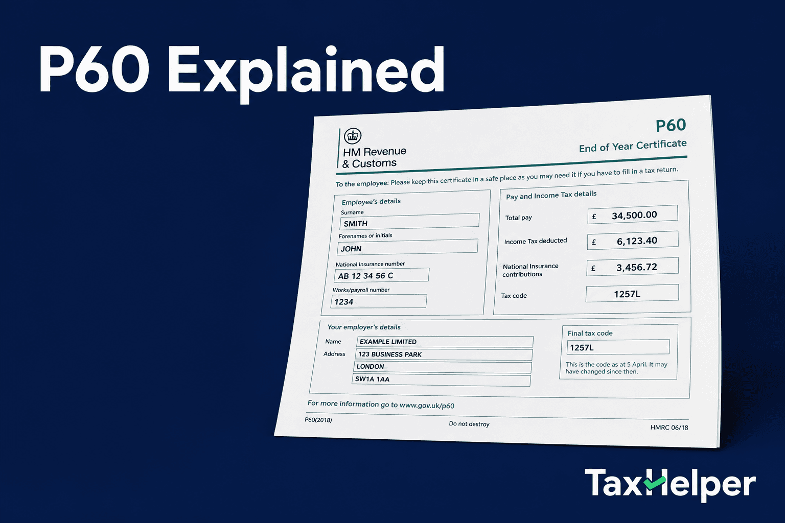 P60 End of Year Certificate explained